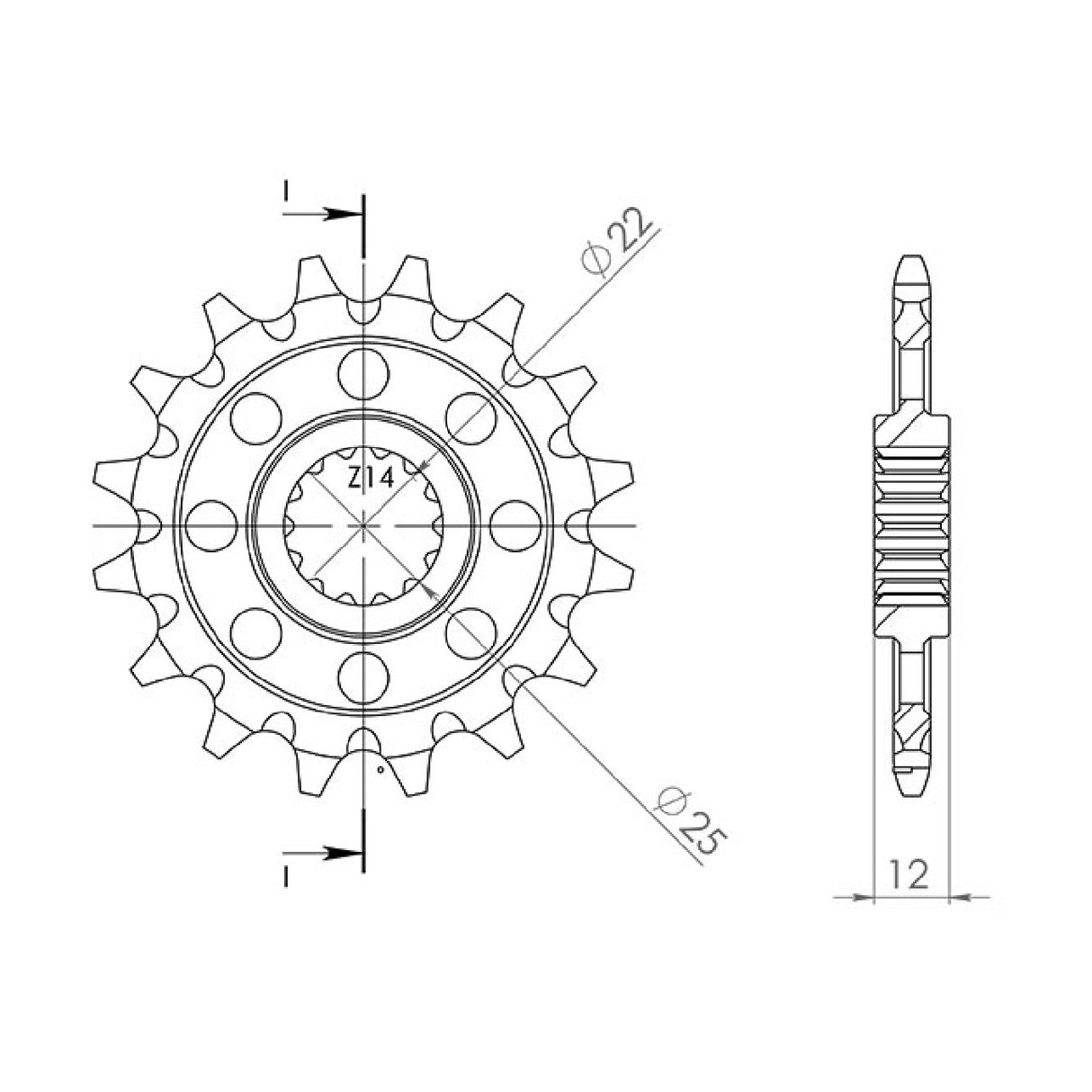 Pignone acciaio 13 denti 520 FANTIC MOTOR Caballero Regolarità 2T 250 11