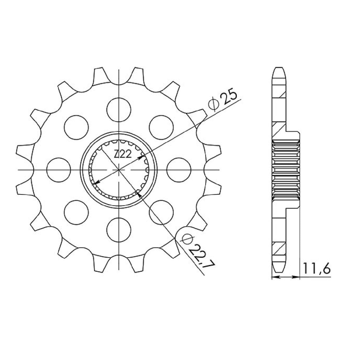 Pignone in acciaio 11 denti passo 520 POLARIS Trail Boss 2X4 325 CC 01/02