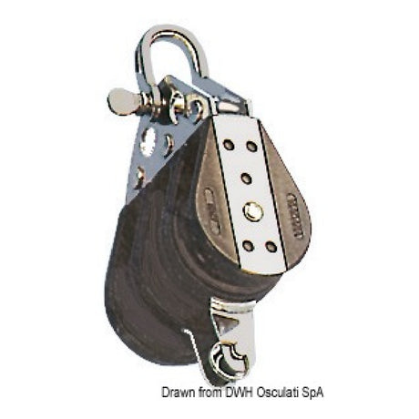 Viadana-Kugelblock mit 3 Rollen, Schäkel und Klemme