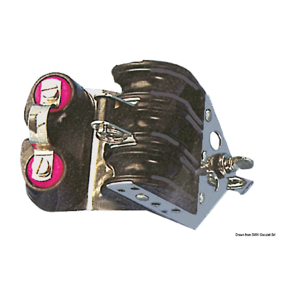 Viadana 3-Rollen-Kugellagerblock mit Klemme und Zapfen