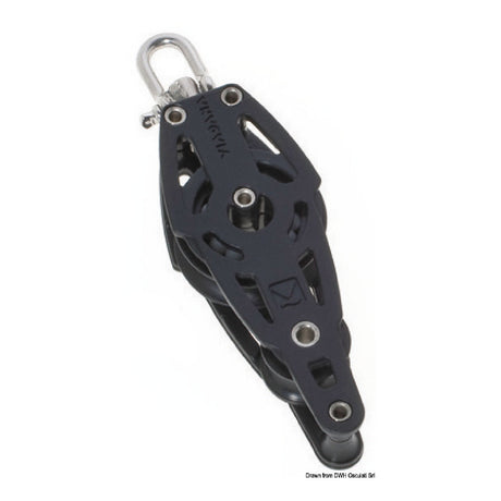 Viadana-Block mit 2 Geigenrollen und Becket