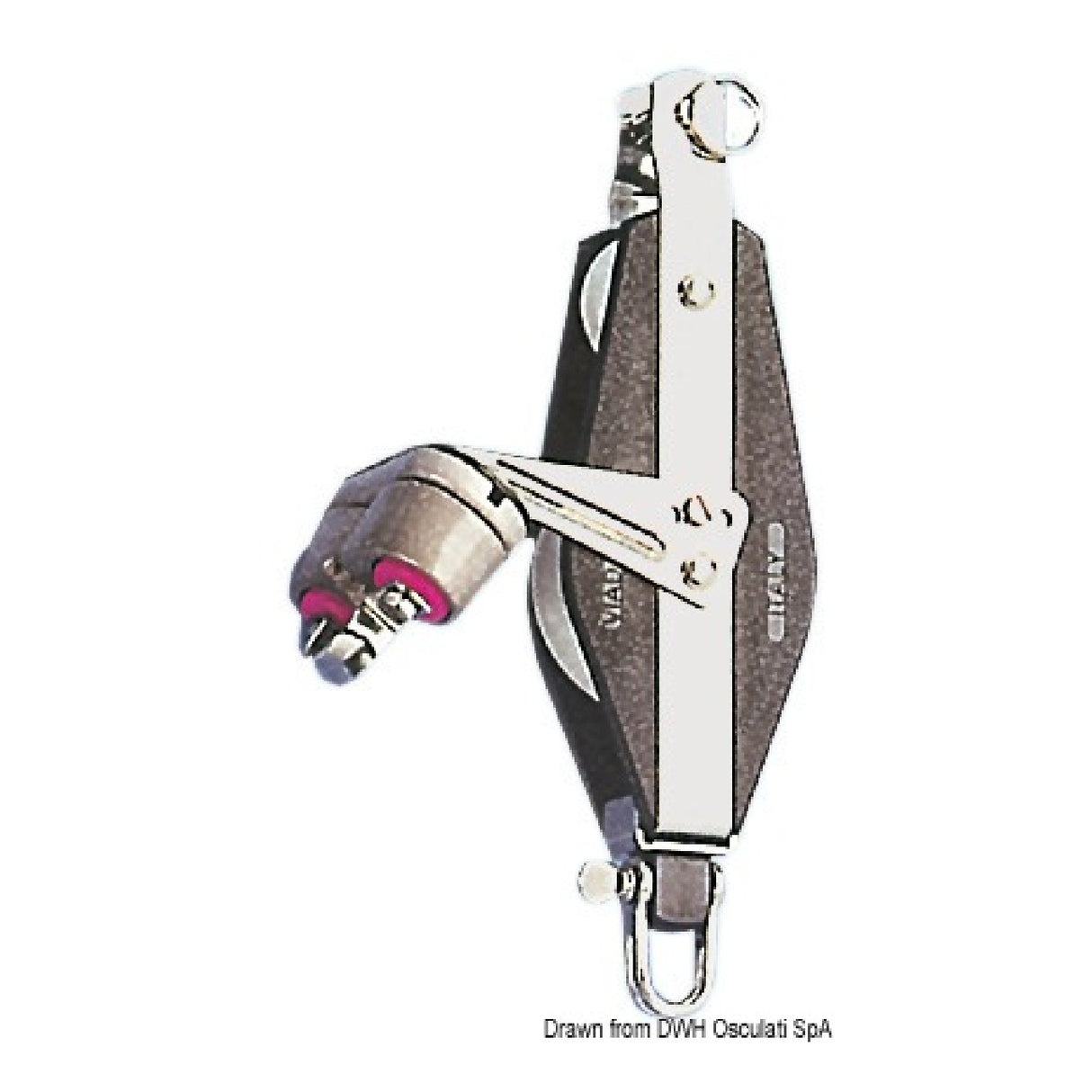 Bloque de leva para violín de 2 poleas Viadana con enganche