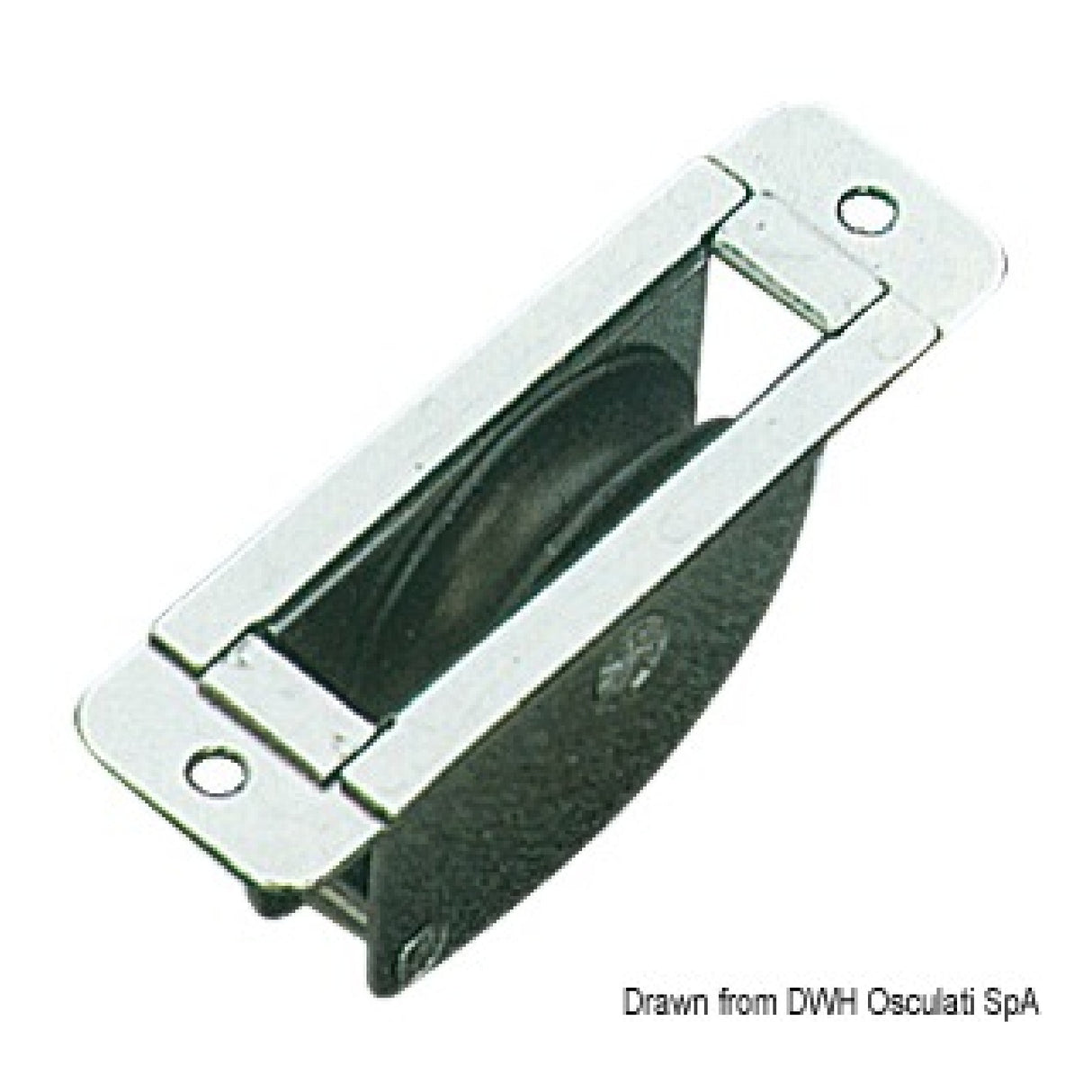 Viadana Edelstahl-Einbaublock mit 1 Rolle für Drahtseil