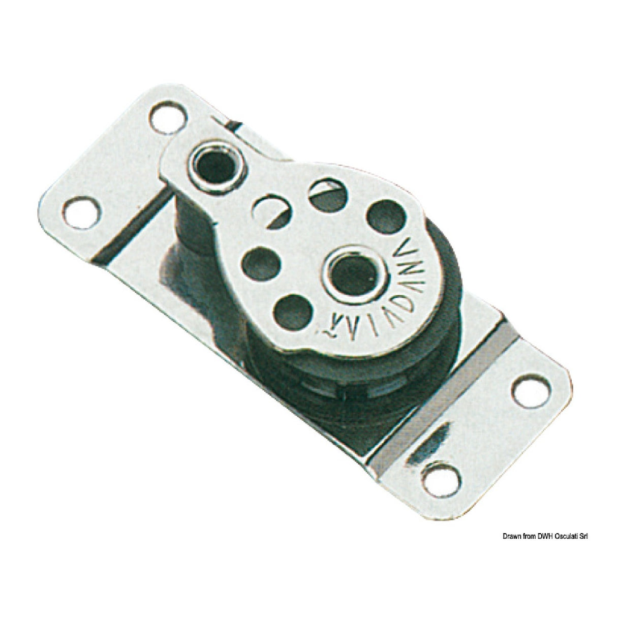 Viadana Edelstahlblock mit 1 Riemenscheibe 25x8