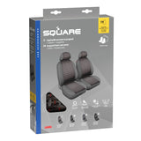 Square, coppia coprisedili anteriori in jacquard - Rosso