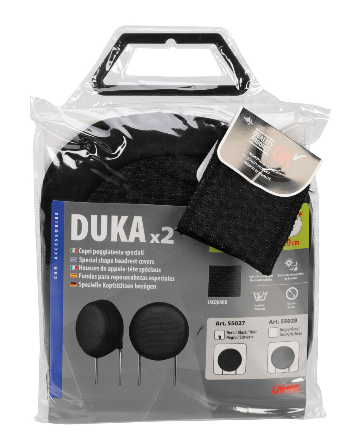 Lampa Duka Round-Fit x2, copri poggiatesta speciali - Nero 55027