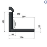 Di-Tec Kit cuscineria Smart-Seat con poggiatesta 690x650 mm tessuto nero melange
