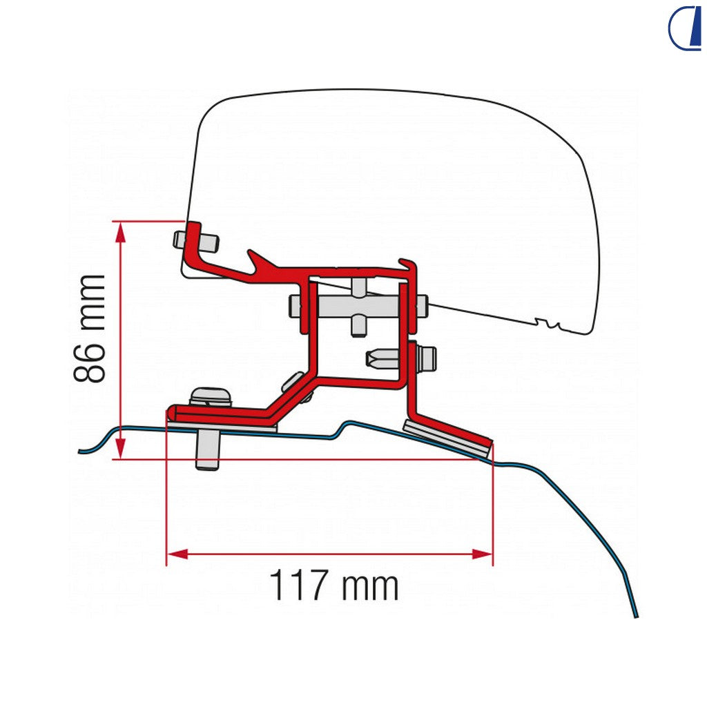 Fiamma Kit adattatore tendalino F40 per Ford Custom L2 dal 2012