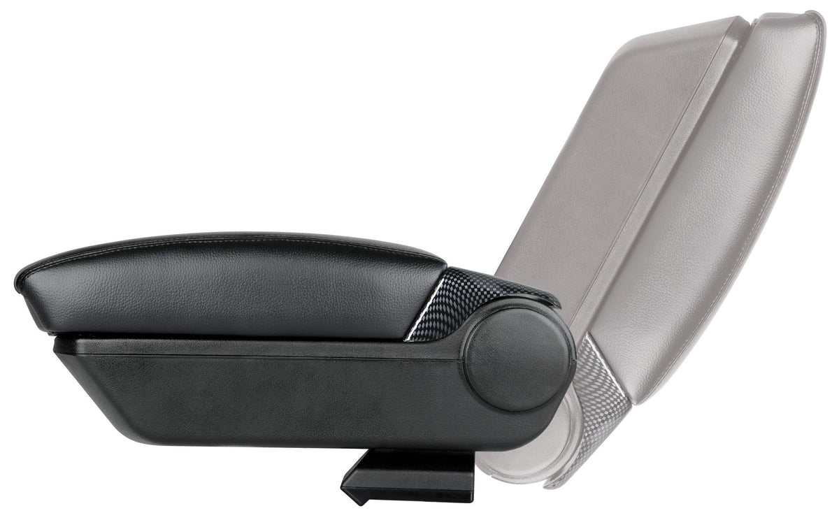 Premium, 3-function armrest with dual mounting system and USB connection, 12V - Carbon-Look