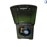 Di-Tec Doccia esterna calda/fredda con sportello magnetico nero, incasso Ø 90 mm
