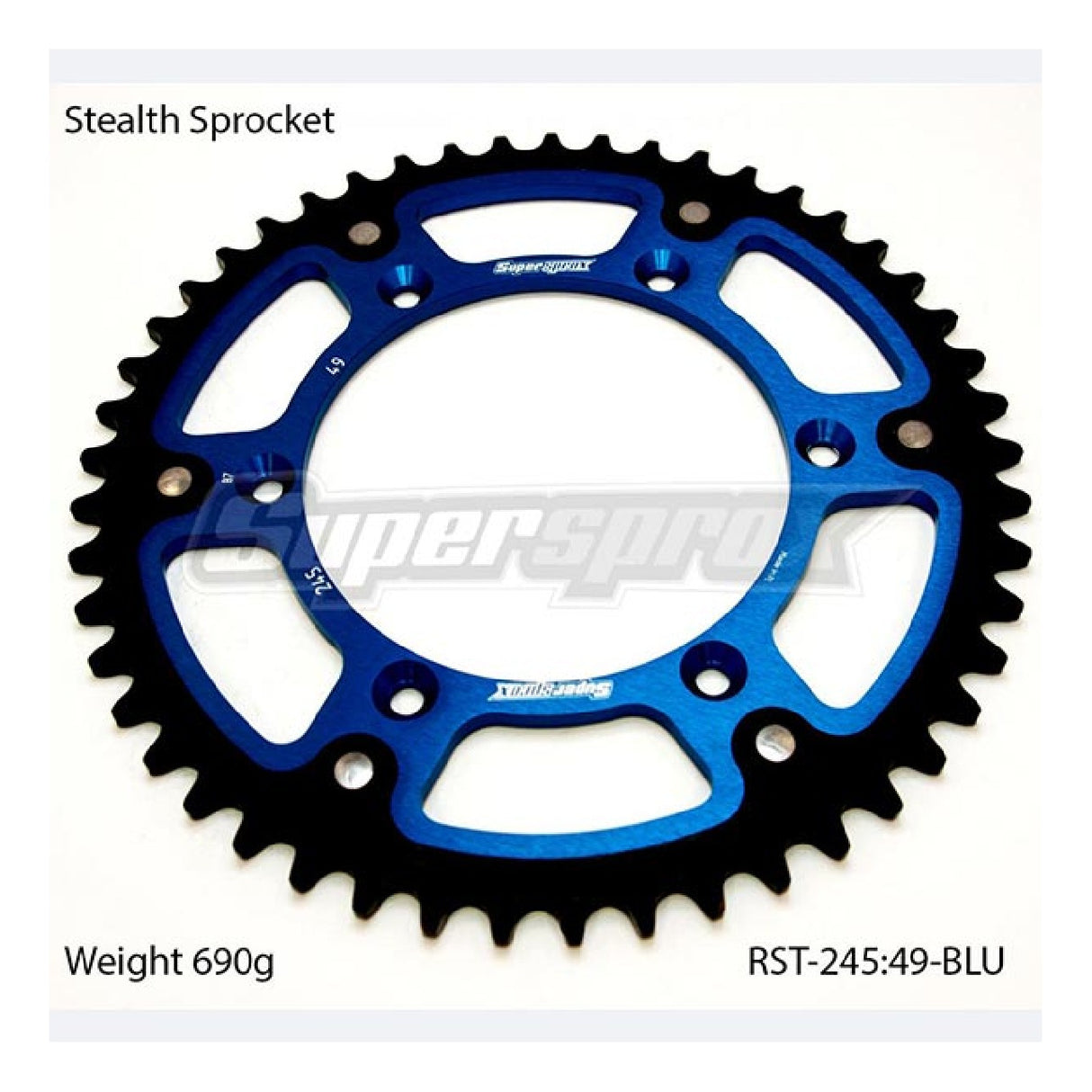 Supersprox Corona alluminio STEALTH RST Blu 520 49 denti YAMAHA WR 2T 125 03/04