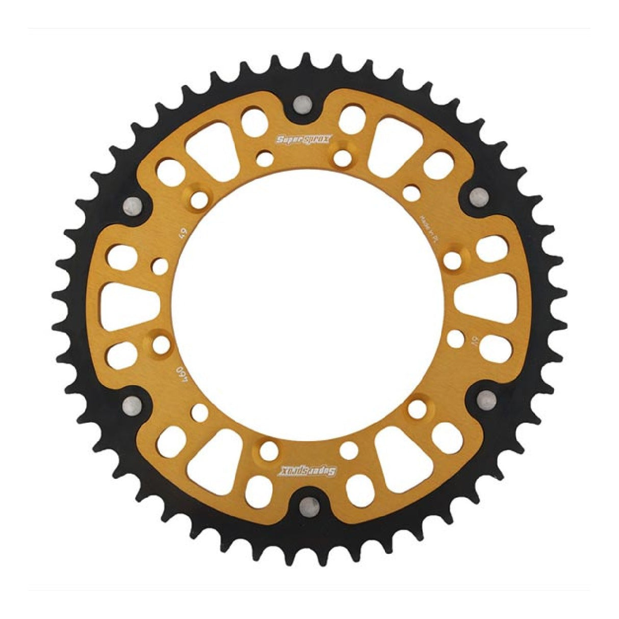 Corona de aluminio Supersprox STEALTH RST GOLD 520 49 dientes KAWASAKI KX 125 00/02