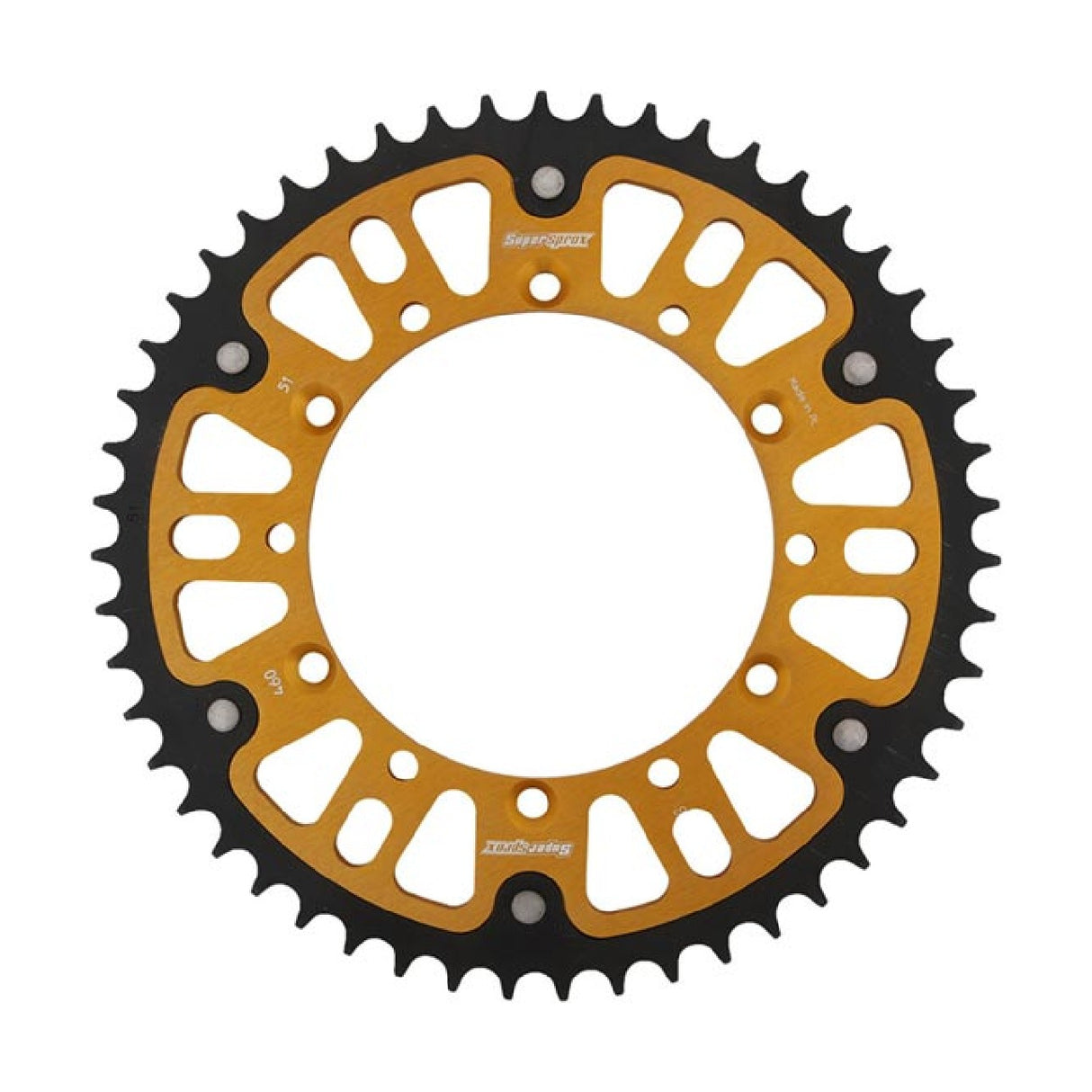 Corona de aluminio Supersprox STEALTH RST GOLD 520 51 dientes KAWASAKI KX 125 CC 03