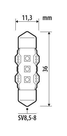 Pilot 12V Ultra-Lumen Series - 11,3x36 mm - SV8,5-8 - 1 pz - Scatola - Bianco - Doppia polarità