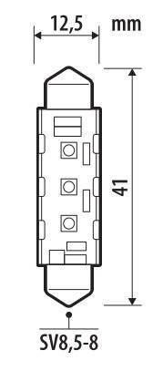 Pilot 12/24V Pro-User Series - 12,5x41 mm - SV8,5-8 - 1 pz - Scatola - Bianco - Doppia polarità - Resistenza incorporata