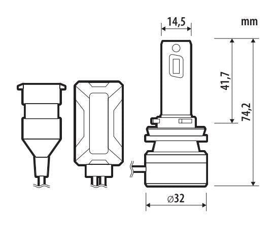 Pilot 12/24V Halo Led Jupiter Series Quick-Fit - (H8-H9-H11) - 55W - PGJ19-X - 1 pz - Scatola