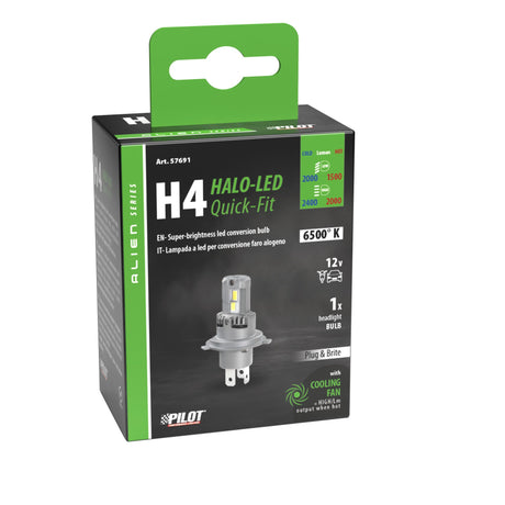 Pilot 12V Halo Led Alien Series Quick-Fit - (H4) - 25W - P43t - 1 pz - Scatola