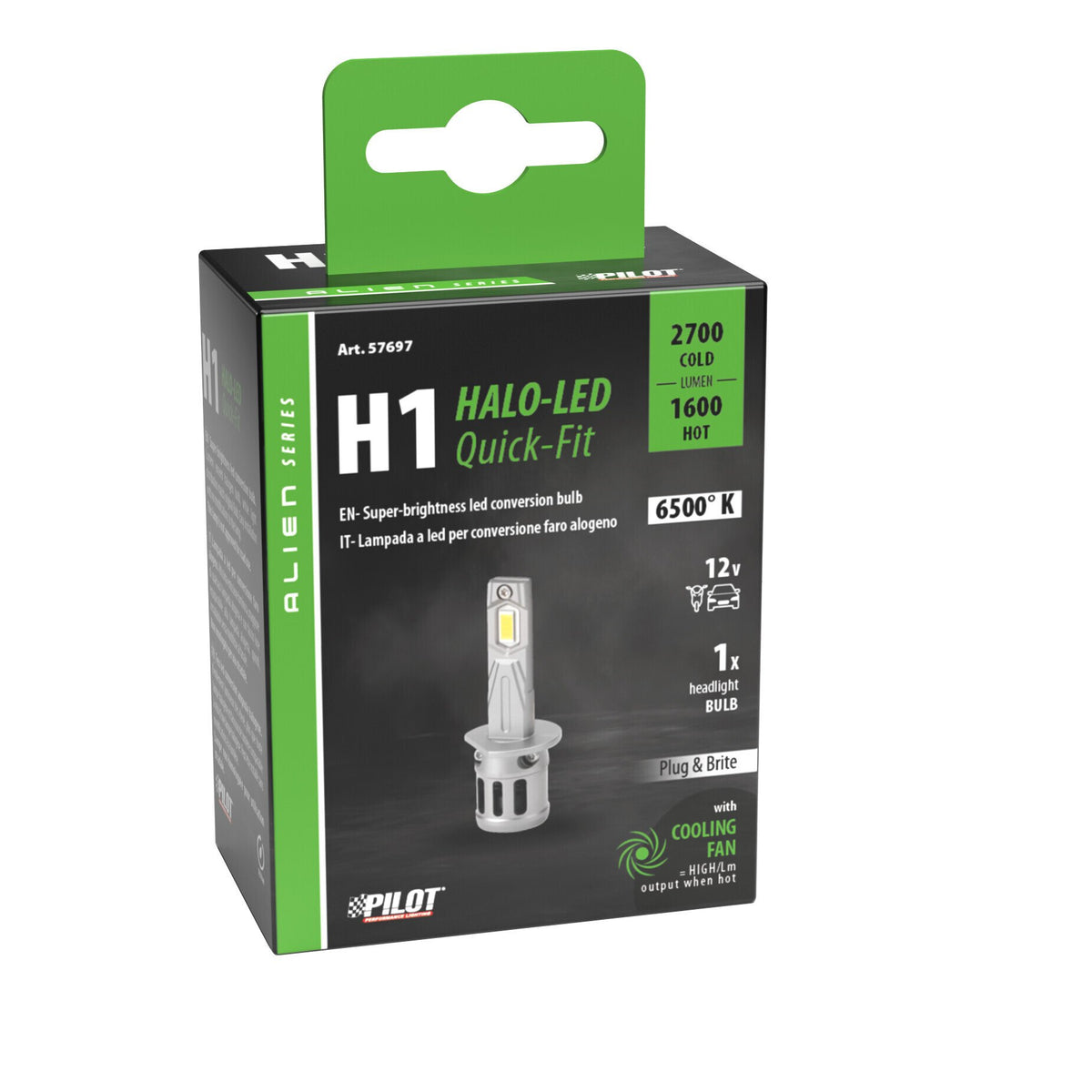 Pilot 12V Halo Led Alien Series Quick-Fit - (H1) - 25W - P14,5s - 1 pz - Scatola