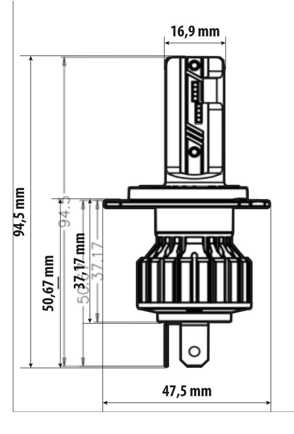 Pilot 12V Halo Led Hyper Series Quick-Fit - (H4) - 15W - P43t - 1 pz - Scatola