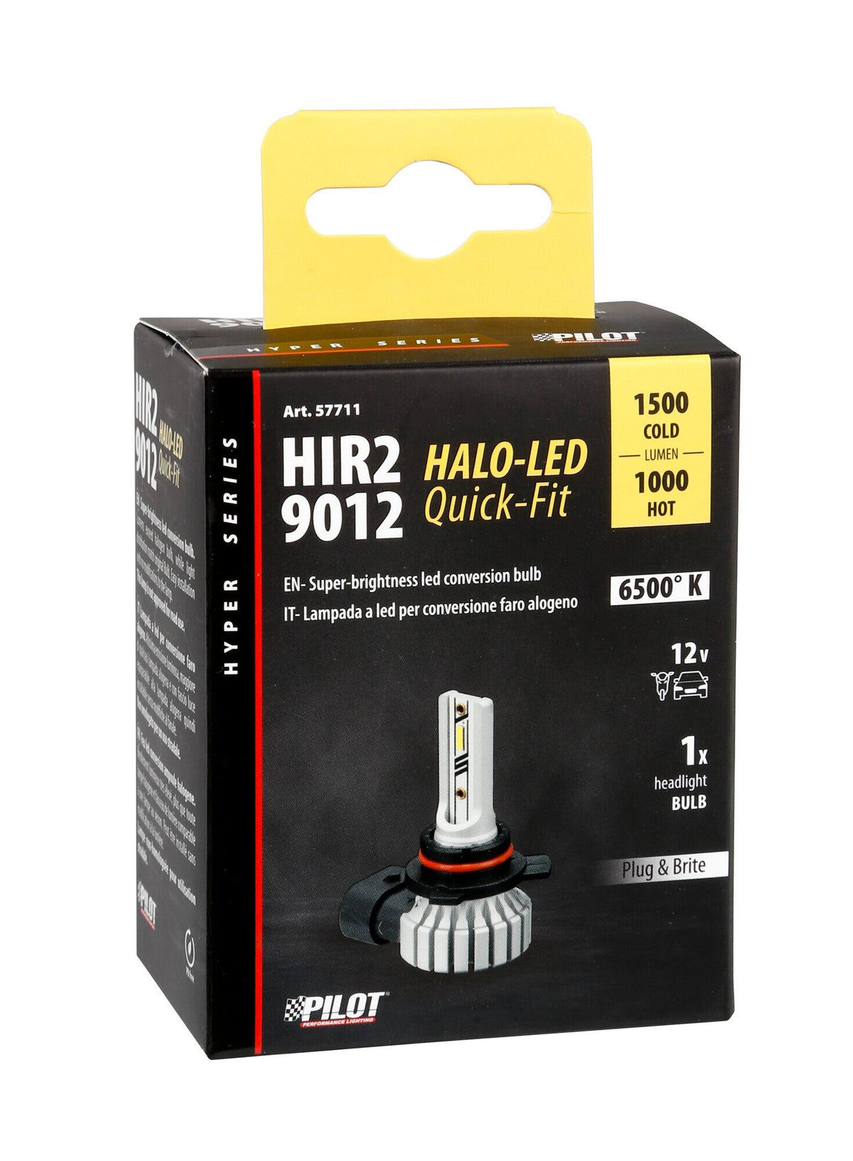 Pilot 12V Halo Led Hyper Series Quick-Fit - (HIR2 9012) - 15W - PX22d - 1 pz - Scatola