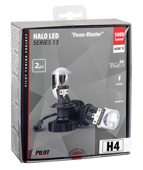 Pilot 9-32V Halo Led Serie 13 Focus-Blaster - (H4) - 34W - P43t - 2 pz - Scatola