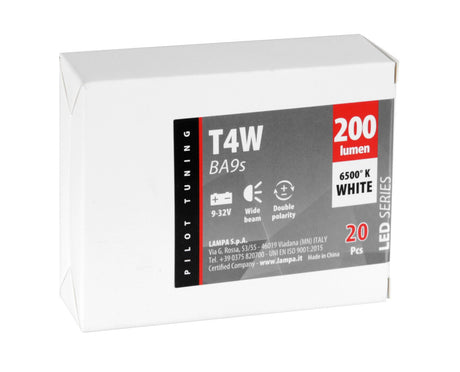 Pilot 9/32V Led Series 10 SMD (T4W) BA9s 20 pz Scatola Bianco Doppia polarita'