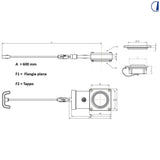 Valvola scarico 3" FAP flangia piana con asta 60cm