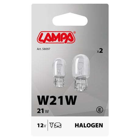 Lampa 12V Lampada con zoccolo vetro - W21W - 21W - W3x16d - 2 pz - D/Blister 58097