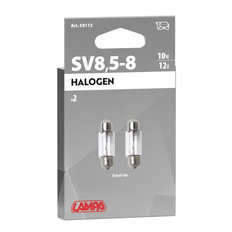 Lampa 12V Lampada siluro - 11x31 mm - 10W - SV8,5-8 - 2 pz - D/Blister 58113