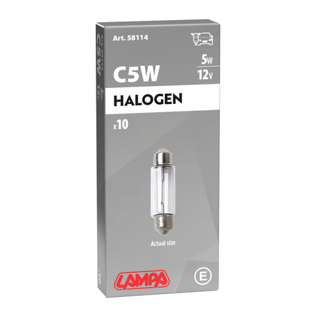 Lampa 12V Lampada siluro - C5W - 11x35 mm - 5W - SV8,5-8 - 10 pz - Scatola 58114
