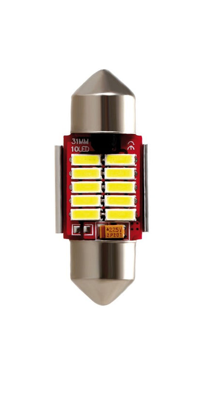 Pilot 10-30V Mega-Led 10 10 SMD x 1 chip 12x31 mm SV8,5-8 1 pz Bianco res inc