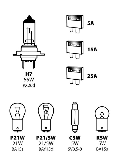 Lampa Kit lampade di ricambio 8 pz, alogena H7 - 12V 58157