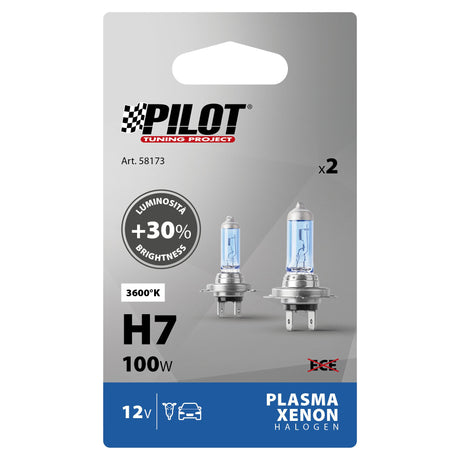 Pilot 12V Lampada alogena Xenon - (H7) - 100W - PX26d - 2 pz - Scatola Plast.