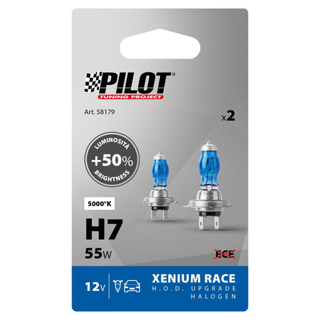 Pilot 12V Lampada alogena Xenium Race - H7 - 55W - PX26d - 2 pz - Scatola Plast.