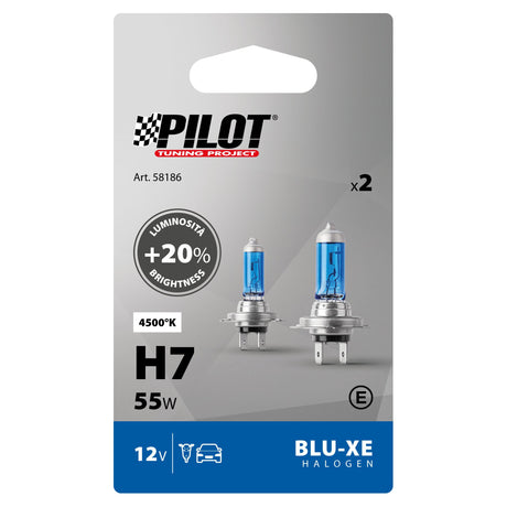 Pilot 12V Lampada alogena Blu-Xe - H7 - 55W - PX26d - 2 pz - Scatola Plast.
