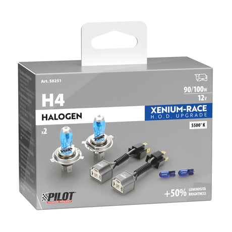 Pilot 12V Xenium Race Bonus-Pack - (H4) - 90/100W - P43t - 2 pz - Scatola Plast.