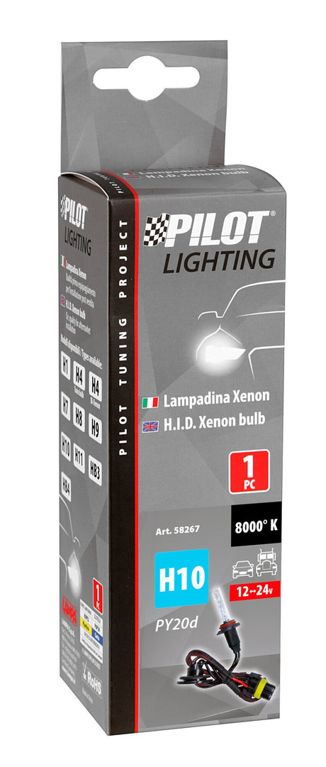 Pilot 12/24V Lampadina HID Xenon 8.000K - H10 - 1 pz - Scatola