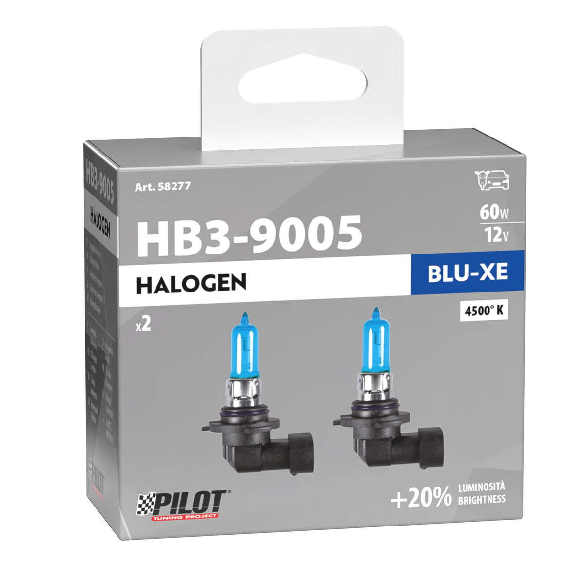 Pilot 12V Lampada alogena Blu-Xe - HB3 9005 - 65W - P20d - 2 pz - Scatola Plast.