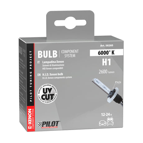 Pilot 12/24V Lampadina HID Xenon 6.000K - H1 - 1 pz - Scatola