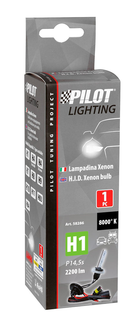 Pilot 12/24V Lampadina HID Xenon 8.000K - H1 - 1 pz - Scatola