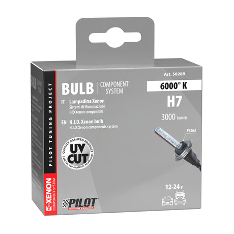 Pilot 12/24V Lampadina HID Xenon 6.000K - H7 - 1 pz - Scatola