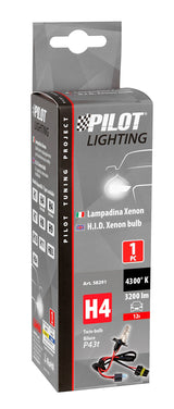 12V Lampadina HID Xenon (Bi-Lampada) 4.300K - H4 - 1 pz  - Scatola
