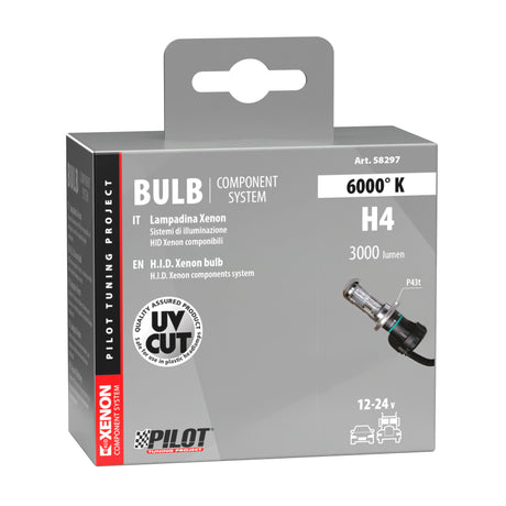 Pilot 12/24V Lampadina HID Xenon 6.000K - H4 - 1 pz - Scatola - (Bi-Xenon)