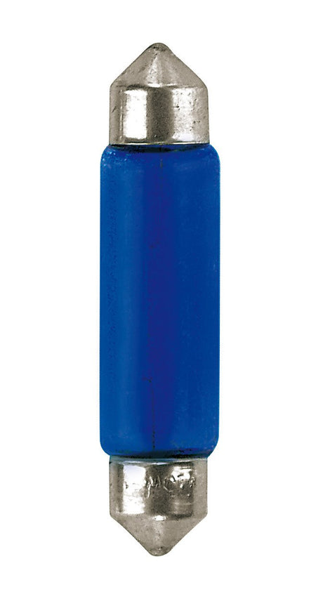 Pilot 12V Blue Dyed Glass, Lampada siluro 11x44 mm 15W SV8,5-8 2 pz D/Blister