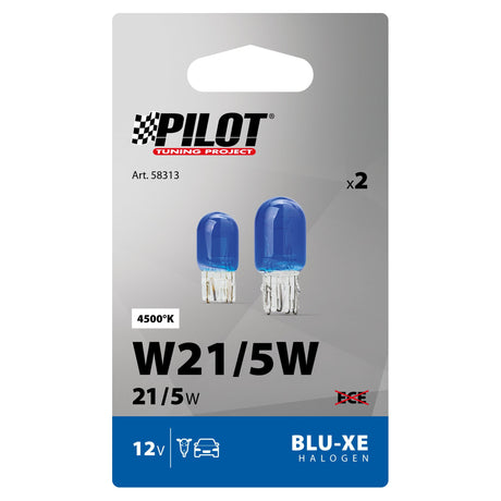 Pilot 12V Lampada con zoccolo vtr Blu-Xe 2 filamenti W21/5W 21/5W W3x16q 2 pz