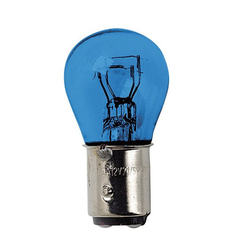 Pilot 12V Blue Dyed Glass, Lampada 2 filamenti P21/5W 21/5W BAY15d 2 pz