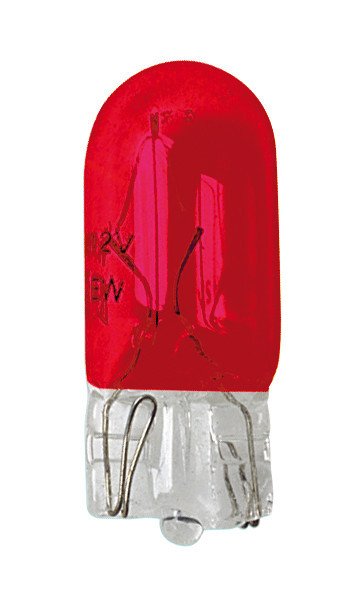 Lampa 12V Lampada con zoccolo vetro (W5W) 5W W2,1x9,5d 2 pz D/Blister Rosso 58363