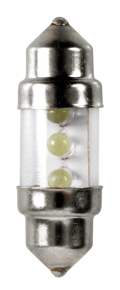Pilot 12V Lampada siluro 3 Led - 10x31 mm - SV8,5-8 - 2 pz - Scatola - Bianco
