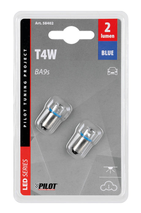 Pilot 12V Led Series - 1 Led - (T4W) - BA9s - 2 pz - Scatola - Blu