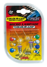 Pilot 12V Micro lampada 1 Led - (T4W) - BA9s - 2 pz - D/Blister - Viola